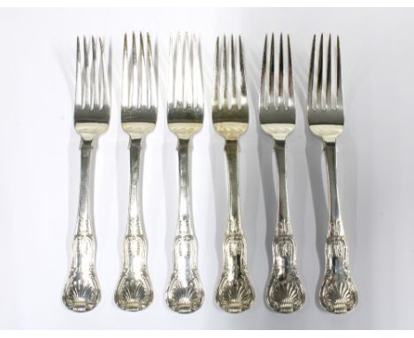 Set of six Irish silver table forks, makers nark for Thomas Maning, Dublin 1835, 20.5cm (6)