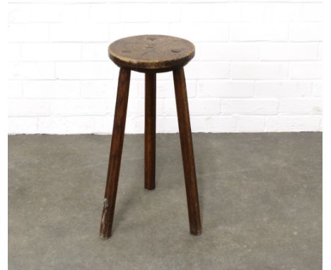 Cutlers stool, circular top with tripod legs,  26 x 58cm.