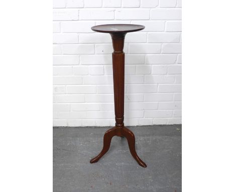 Torchere stand on fluted column and tripod legs, (top repaired)