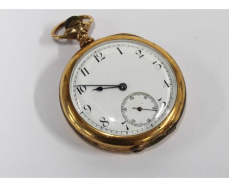 A gold plated Waltham open face pocket watch 