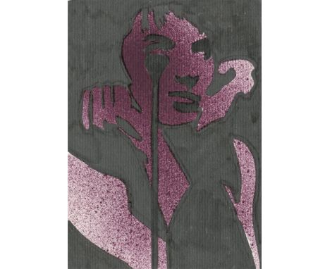 
	
		Pure evil
		Betty, 2021
		Stencil on Paper
		Signed on verso
		15 x 10cm (5¾ x 3¾ in.)
		
		Pure Evil (British, b.1968) 