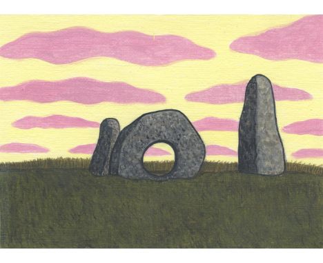 
	
		Ben Edge
		Mên-an-Tol, 2021
		Oil on Canvas Paper 
		Signed on verso
		10 x 15cm (3¾ x 5¾ in.)
		
		Ben Edge is a visual