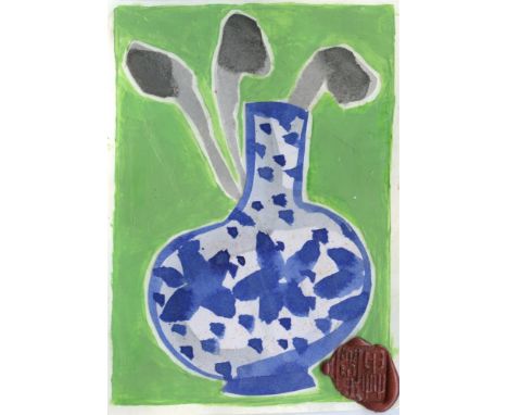 
	
		Ruth Waldron
		Chinese Vase, 2021
		Acrylic and Ink on Paper Collage plus Wax Seal
		Signed with a wax seal on front and