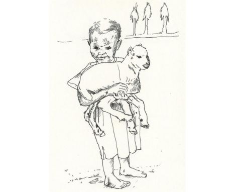 Alex Williams Young Shepherd, 2021 Pen and Ink on Paper Signed on verso 15 x 10cm (5¾ x 3¾ in.)
Born in 1942, Alex Williams t