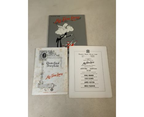 Three programmes from My Fair Lady at Drury Lane, London. From the productions of 1958 starring Julie Andrews and Rex Harriso