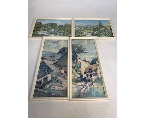 Two country-side watercolour prints of West Sussex by Max Hofler and two country-side watercolour print by A. Marc. All circa