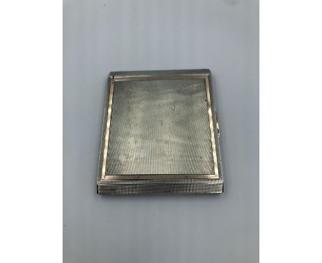 Early C20th sterling silver 7.00 oz cigarette case engine turned exterior with gilt interior 