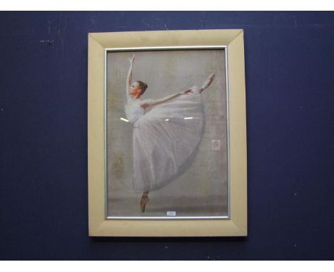 Studio framed mixed method portrait of a ballerina 69x49cm 
