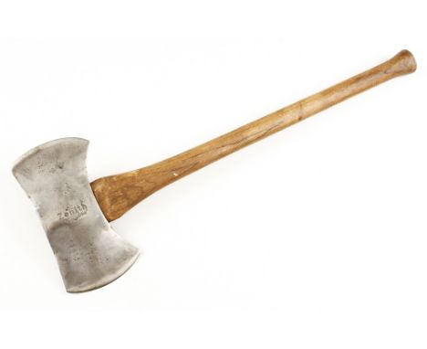 A double bitted axe by ZENITH Marshall Wells Canada with new hickory handle G+