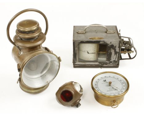 Two lamps, a barometer etc G