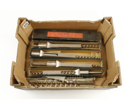 Five square hollow mortice chisel and bits G++