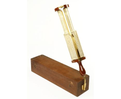 A very little used FULLER'S mahogany calculator by STANLEY London c/w orig brass bracket and instruction book in orig mahogan