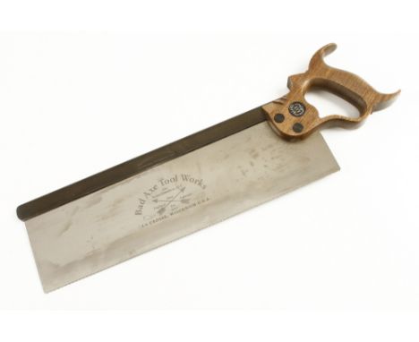 A probably unused 14" tenon saw by the BAD AXE TOOL WORKS USA F