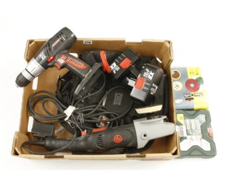 A 240v angle grinder and a cordless drill PAT tested G