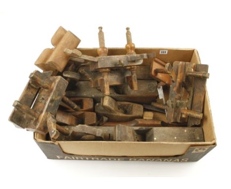 Two ploughs, a sash fillister and 7 other wood planes, well used G