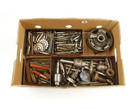 A lathe chuck and quantity of engineers tools G
