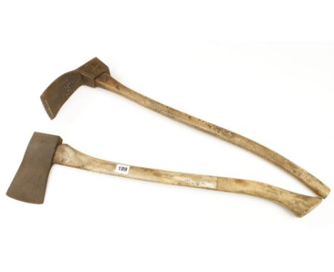 An adze by HOWARTH and an axe by ELWELL G