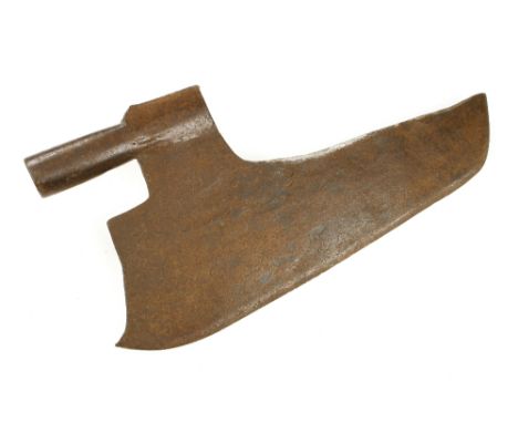 A European goosewing axe with makers mark and 18" edge, some pitting G