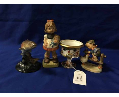 BESWICK TROUTtogether with a spode potpourri dish lacking lid, a goebel figure and one other (4)