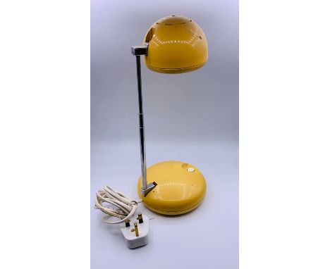 A Search light desk lamp on telescopic arm and domed hood 