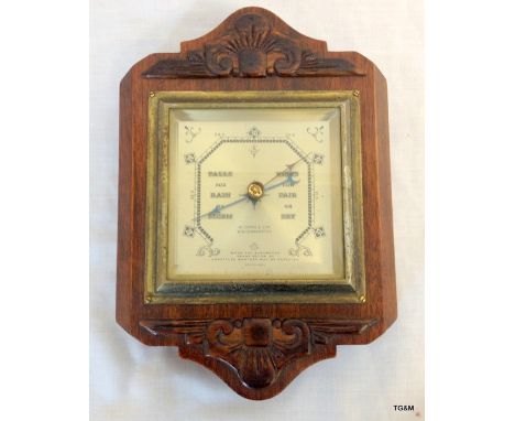 A W.Corke and Son - Wolverhampton oak barometer