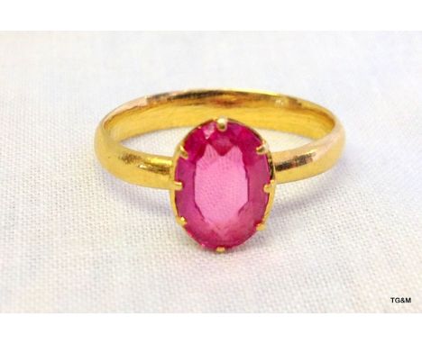 A Victorian 18ct gold and Ruby ladies ring size K