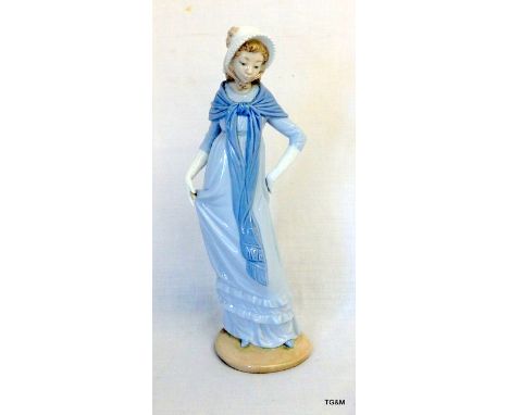 A Nao Figure of  lady in bonnet 33cm