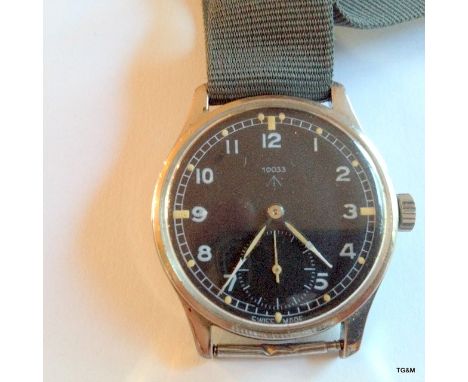 A Military Omega W.W.W. Wristwatch fitted with a 30T2 calibre movement backed W.W.W with broad arrow 10682118 fitted with a M