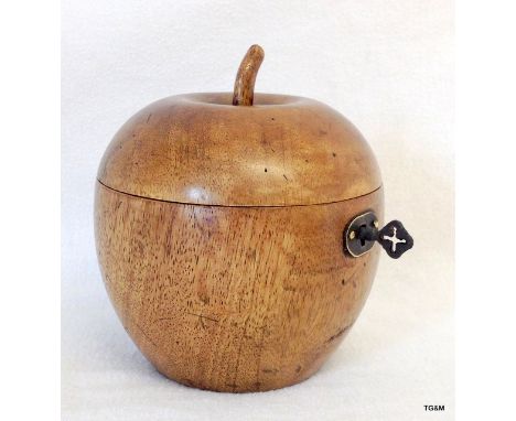 A fruitwood antique style apple tea caddy