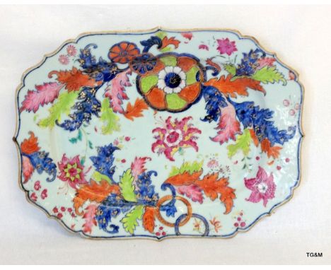An antique Japanese dish with enamel and gilt decoration 33 x 25 x 3