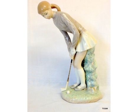 A Lladro Figure golfing lady putting 4851 28cm