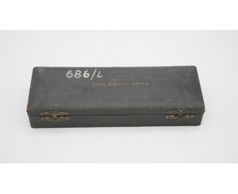 A leather effect cased Planimeter, Land Surveys, Kenya. With insctructions. H. 4 W. 25 D.9 