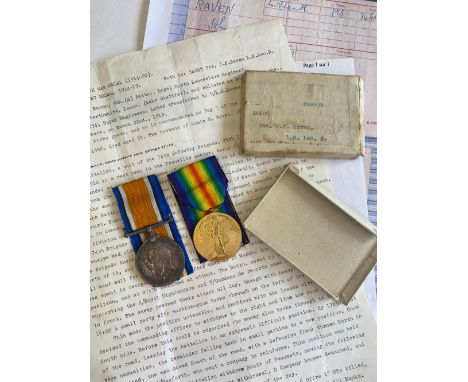 A FIRST WORLD WAR CASUALTY PAIR TO THE LOYAL NORTH LANCASHIRE REGIMENT. A Great War Pair comprising War Medal and Victory Med