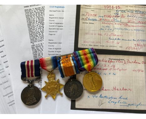 A FIRST WORLD WAR MILITARY MEDAL AND TRIO TO A SECOND LIEUTENANT WITH THE DURHAM LIGHT INFANTRY AND KING'S ROYAL RIFLE CORPS.