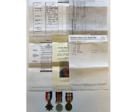 A FIRST WORLD WAR CASUALTY TRIO TO THE KING'S LIVERPOOL REGIMENT. A Great War Trio comprising 1914-15 Star named to 30063 Pte