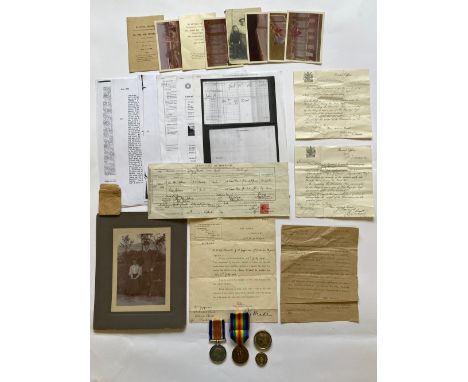 A FIRST WORLD WAR PAIR, SCROLL AND FRAMED PLAQUE TO A CASUALTY FROM THE YORK REGIMENT WHO WAS KILLED ON THE FIRST DAY OF THE 