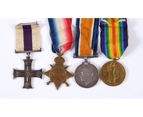 A MILITARY CROSS GROUP OF FOUR TO A CASUALTY WITH THE ARTILLERY. A Great War Group of four comprising Military Cross, unnamed