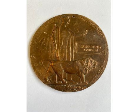 A FIRST WORLD WAR MEMORIAL PLAQUE POSSIBLY TO THE EAST SURREY REGIMENT. A Memorial plaque named to James Henry Gardner. There