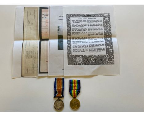 A FIRST WORLD WAR CASUALTY PAIR TO THE LEINSTER REGIMENT. A Great War pair comprising War Medal and Victory Medal named to '2