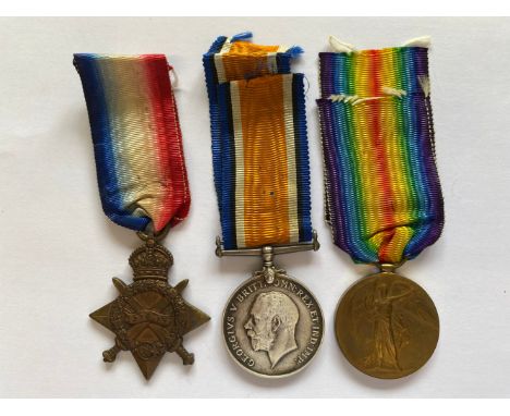A FIRST WORLD WAR TRIO TO THE CHESHIRE REGIMENT. A Great War Trio comprising 1914-15 Star named to 28025 Pte H. Hunt. Ches R.