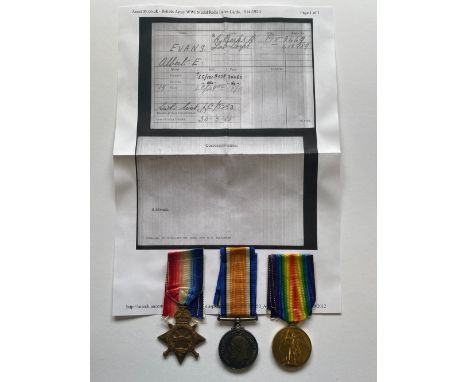 A FIRST WORLD WAR TRIO TO THE ROYAL BERKSHIRE REGIMENT. A Great War Trio comprising 1914-15 named to 2669 Pte A.E. EVANS R.BE