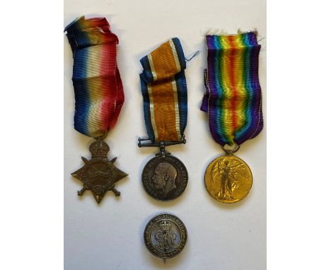 A FIRST WORLD WAR TRIO AND SILVER WAR BADGE TO THE WEST YORKS REGIMENT. A Great War Trio comprising 1914-15 Star named to 157