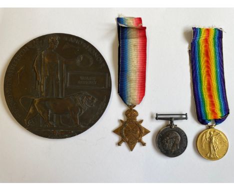 A FIRST WORLD WAR TRIO AND PLAQUE TO THE CANADIAN EXPEDITIONARY FORCE. A Great War trio comprising 914-15 Star named to 63534