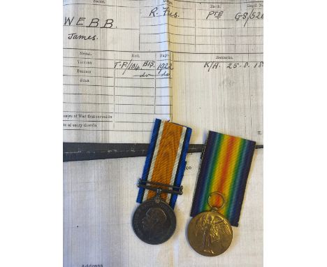 A FIRST WORLD WAR CASUALTY PAIR TO THE ROYAL FUSILIERS. A Great War Pair comprising War Medal and Victory Medal named to GS-5