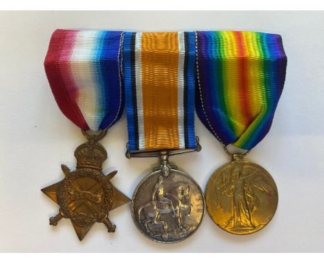 A FIRST WORLD WAR CASUALTY TRIO TO THE LOYAL NORTH LANCASHIRE REGIMENT. A Great War Trio comprising 1914-15 Star named to 117