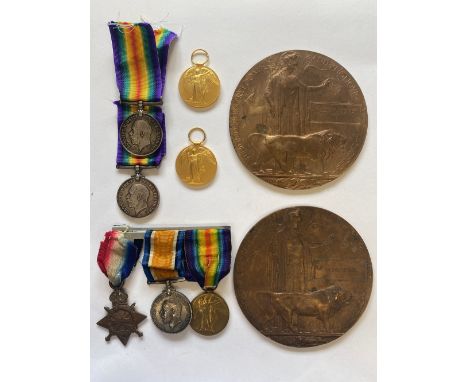 THREE FIRST WORLD WAR GROUPS INCLUDING TWO CASUALTIES TO THE RIX FAMILY OF NORFOLK. A Great War Trio comprising 1914-15 Star 