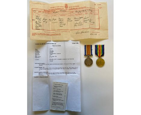 A FIRST WORLD WAR PAIR TO THE WORCESTERSHIRE REGIMENT. A Great War pair comprising War Medal and Victory Medal named to 31432