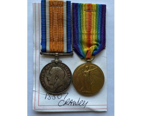 A FIRST WORLD WAR PAIR TO THE RIFLE BRIGADE. A Great War Pair comprising War Medal and Victory Medal named to 13507 Pte W. Cr