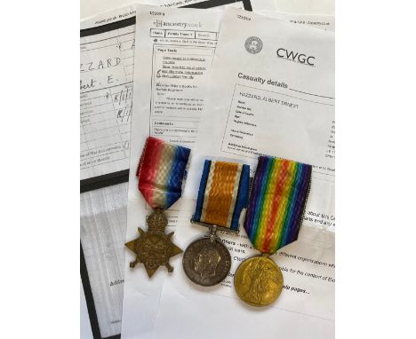 A FIRST WORLS WAR CASUALTY TRIO TO THE NORFOLK REGIMENT/A.S.C. A Great War trio comprising 1914-15 Star named to S4-064912 Pt
