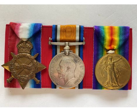 A FIRST WORLD WAR TRIO TO THE DURHAM LIGHT INFANTRY. A Great War Trio comprising 1914-15 Star named to 18750 Pte G.F. Burch D